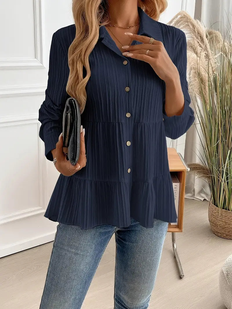 Chemise À Manches Longues Avec Fermeture Boutonnée Pour Femmes | Idéal Pour Travail Et Usage Quotidien