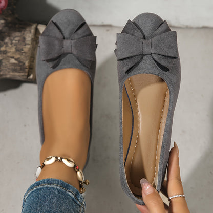 Ballerines talon compensé avec nœud pour femmes