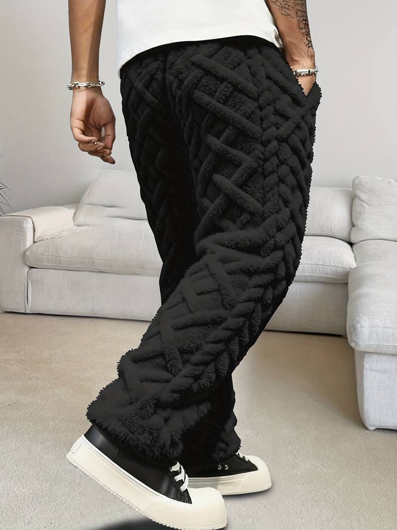 Pantalon à Motif Géométrique avec Taille Élastiquée pour Homme | Idéal pour les Loisirs