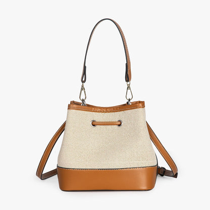 Sac Seau Bicolore Avec Cordon De Serrage Et Bandoulière Ajustable Pour Femme | Idéal Pour Usage Quotidien
