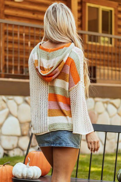 Pull À Capuche avec Motif Rayé Et Coupe Asymétrique pour Femmes | Idéal pour La Mi-Saison