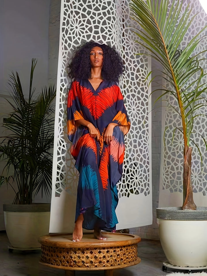 Caftan Long à Coupe Ample pour Femme | Idéal pour les Journées d'Été