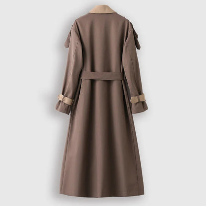 Trench Long avec Ceinture Ajustable pour Femme | Idéal pour le Printemps et l’Automne