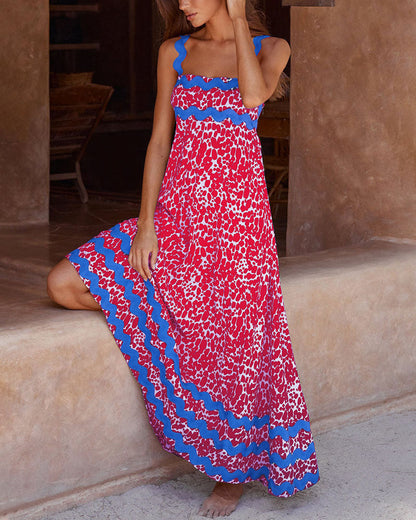 Robe Longue À Bretelles Avec Motif Floral Pour Femme | Idéale Pour L’été