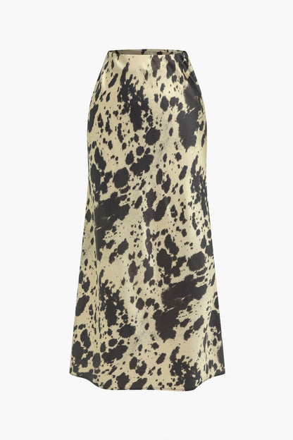 Jupe Midi Taille Haute Avec Coupe A-Ligne Et Imprimé Animal Pour Femme | Idéale Pour Le Quotidien Et Les Sorties Planifiées