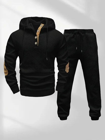 Ensemble Survêtement Texturé avec Capuche et Cordon de Serrage pour Homme | Idéal pour Usage Quotidien