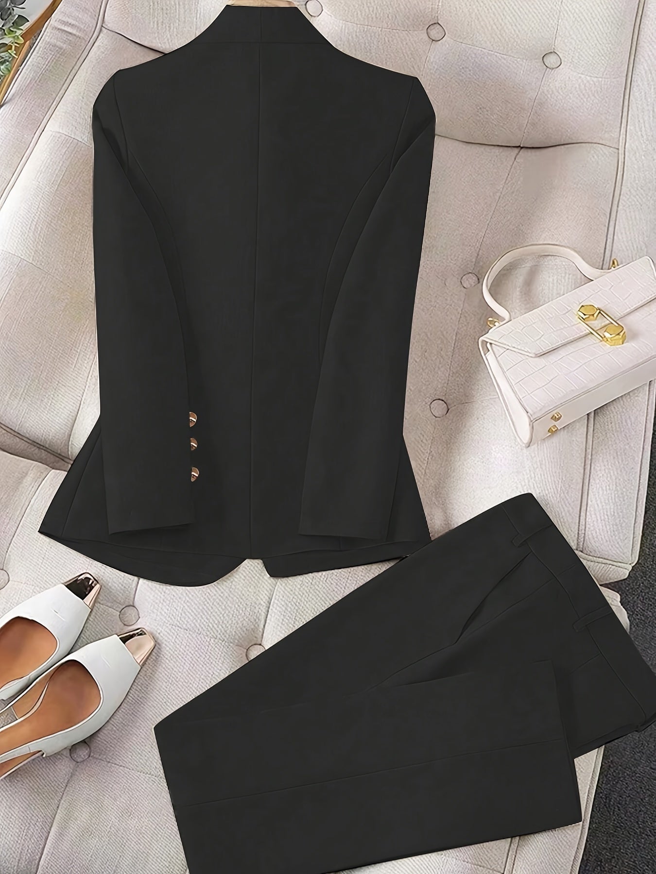 Ensemble Deux Pièces avec Blazer et Pantalon Coupe Unie pour Femme | Idéal pour Occasions Formelles