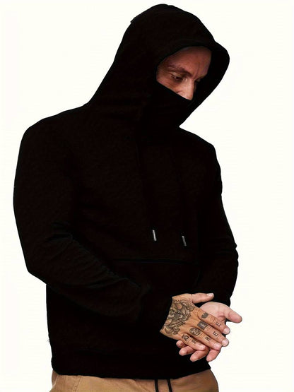 Sweat À Capuche Avec Masque Intégré Et Manches Longues Pour Homme | Idéal Pour Un Usage Quotidien