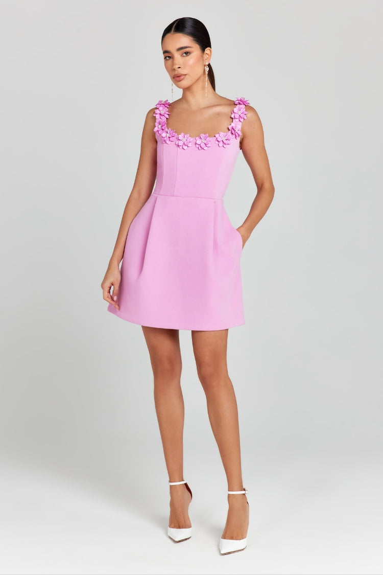 Robe Mini À Motifs Floraux Et Coupe Structurée Pour Femmes | Idéale Pour Les Soirées Et Événements