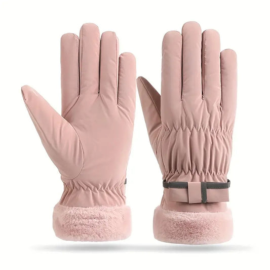 Gants d’Hiver avec Nœud et Fonction Écran Tactile pour Femme | Idéals pour les Activités Extérieures