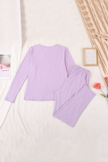 Ensemble Deux Pièces avec Haut Cache-Cœur à Manches Longues et Pantalon Coordonné pour Femme | Idéal pour un Usage Quotidien