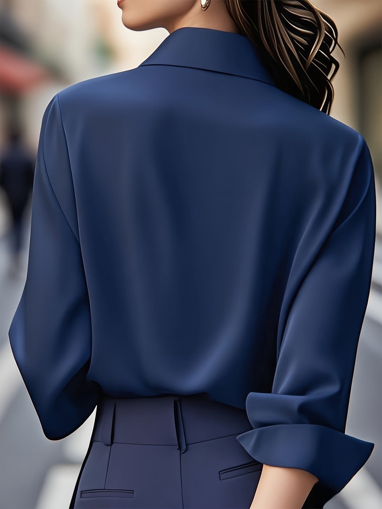 Chemisier À Manches Longues Avec Coupe Ajustée Pour Femmes | Idéal Pour Le Travail Et Les Occasions En Soirée