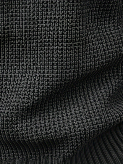 Pull Tricoté à Texture Gaufrée avec Col Rond pour Hommes | Idéal pour la Mi-Saison