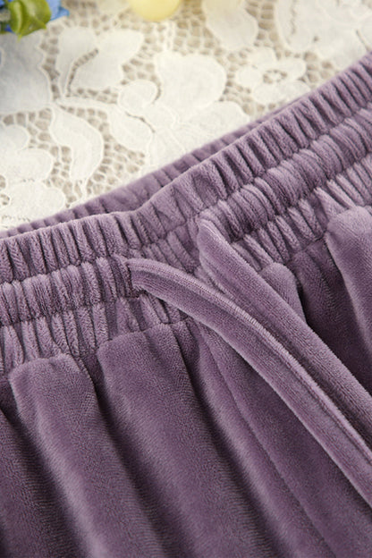 Ensemble Deux Pièces avec Haut à Manches Longues Col Rond et Pantalon à Cordon pour Femme | Idéal pour un Usage Quotidien