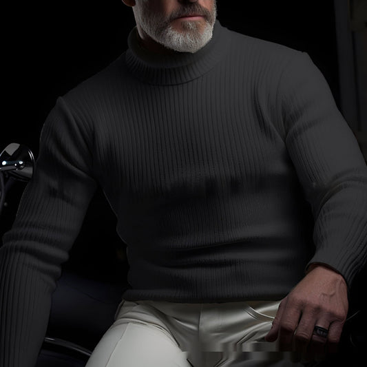 Pull à Col Roulé Uni pour Hommes avec Coupe Confortable | Idéal pour l’Automne et l’Hiver
