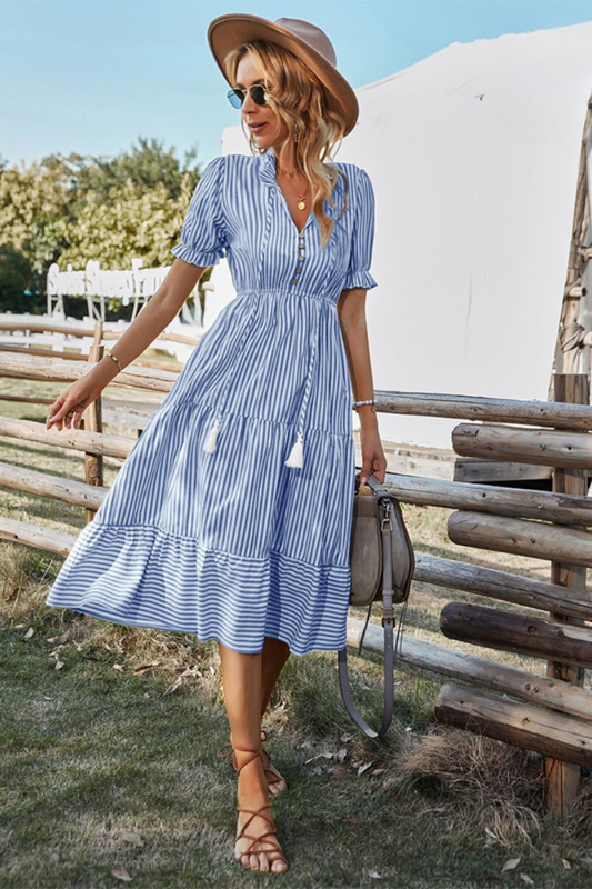 Robe Mi-Longue avec Détail à Nouer pour Femmes | Idéale pour l’Été        Ask ChatGPT