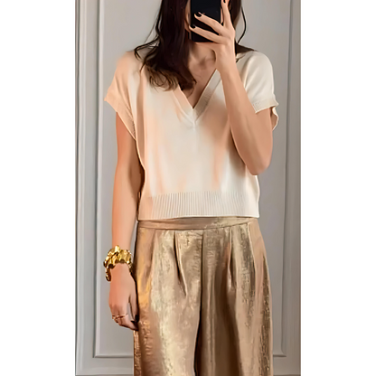 Pantalon À Taille Marquée avec Jambe Large pour Femme | Idéal pour Les Tenues Quotidiennes