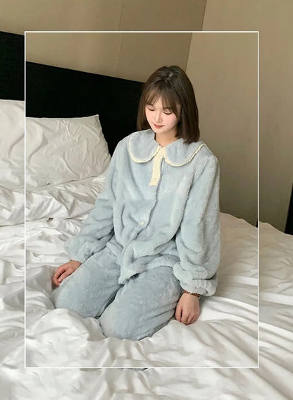 Ensemble Pyjama Deux Pièces À Manches Longues pour Femmes | Idéal pour L’Hiver Et Les Soirées À La Maison