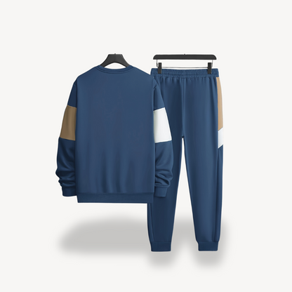 Ensemble Homme avec Veste Puffer Colorblock Et Jogging | Idéal pour Les Loisirs Et Les Activités Extérieures