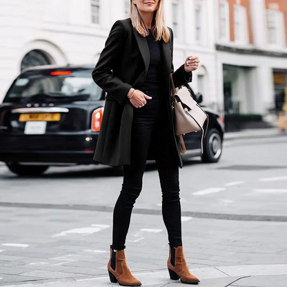 Manteau Avec Fermeture À Boutons Simple Pour Femmes | Ideal For Mi-Saison Et Occasions Formelles