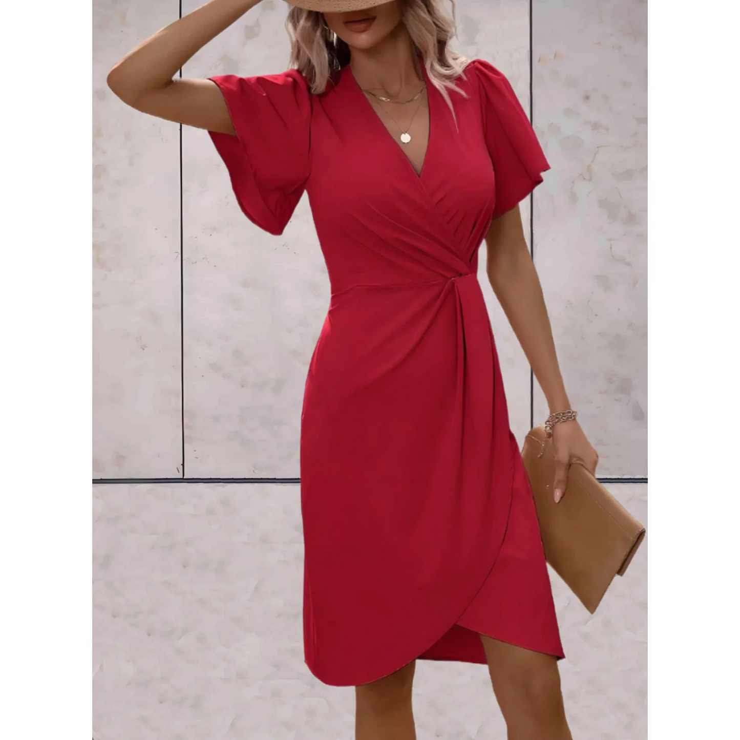 Robe portefeuille à manches fluides pour femmes | Idéal pour les occasions formelles