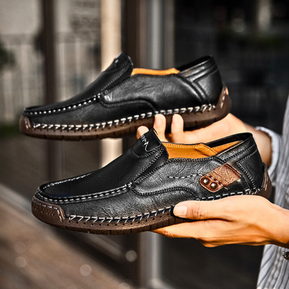 Mocassin sans lacets à coutures apparentes pour hommes | Idéal pour les sorties en journée