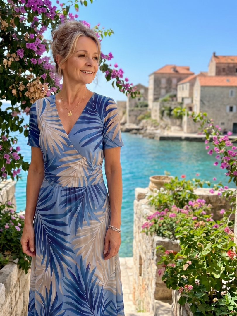 : Robe midi imprimée florale pour femmes