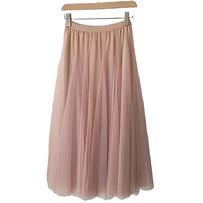 Jupe longue plissée à taille élastiquée pour femmes