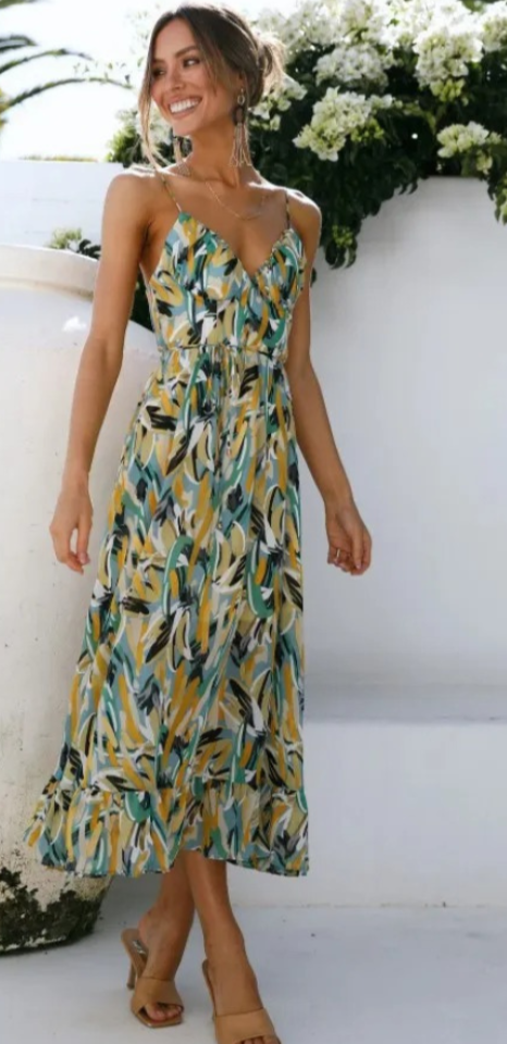 Robe Colorée avec Col Rond pour Femmes | Idéale pour l’Été et les Sorties en Soirée