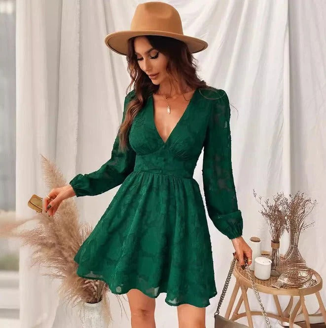 Robe À Manches Courtes Avec Col En V pour Femme | Idéale pour Toutes Les Occasions