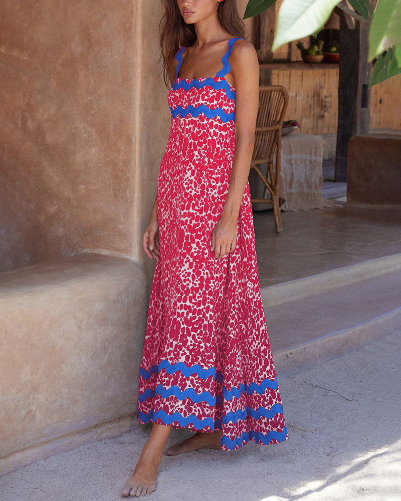 Robe Longue À Bretelles Avec Motif Floral Pour Femme | Idéale Pour L’été