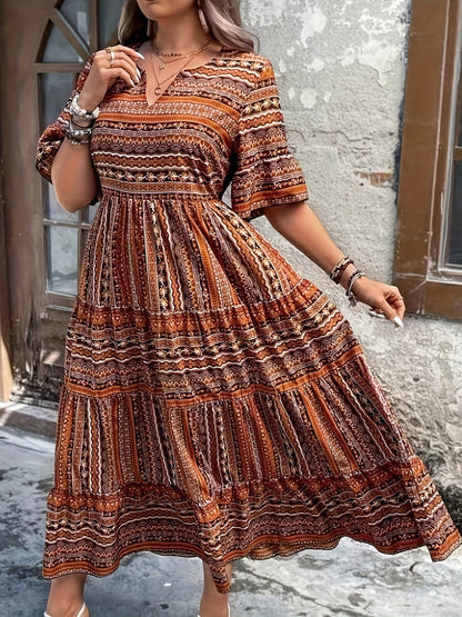 Robe À Motif Bohème Pour Femme | Idéale Pour Le Quotidien Et Les Sorties Décontractées