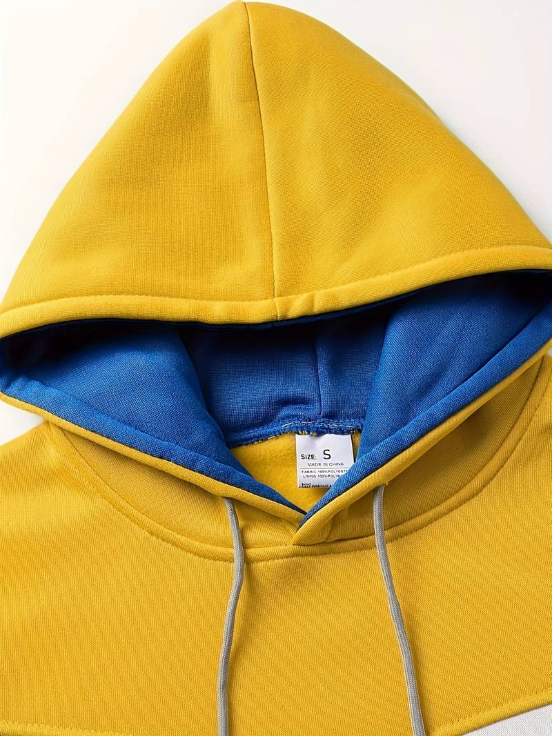 Sweat à capuche colorblock manches longues pour hommes