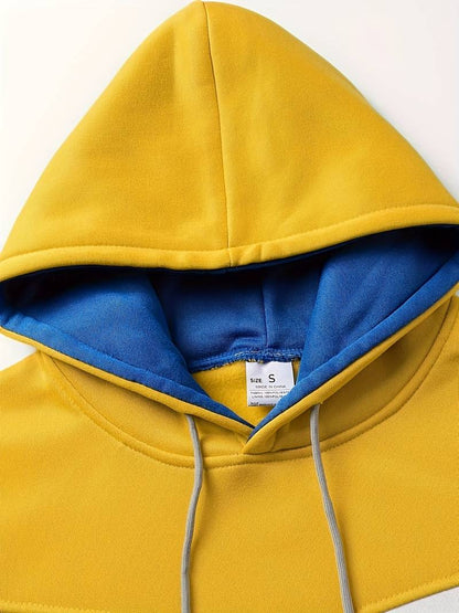 Sweat à capuche colorblock manches longues pour hommes