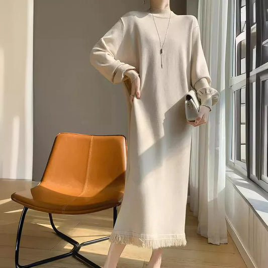 Robe Avec Ourlet À Franges Et Encolure Ras-Du-Cou Pour Femme | Idéale Pour Le Jour Et Le Soir