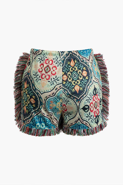 Ensemble Deux Pièces Avec Imprimé Et Franges Pour Femmes | Idéal Pour Temps Chaud Et Activités Extérieures