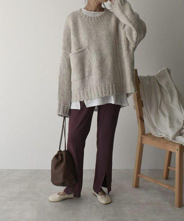 Pull Oversize avec Poche Contraste pour Femme | Idéal pour L’Hiver