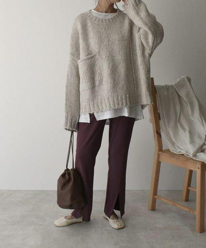 Pull Oversize avec Poche Contraste pour Femme | Idéal pour L’Hiver