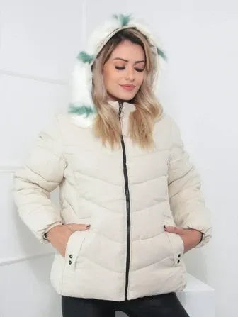 Veste Matelassée avec Capuche Amovible pour Femme | Idéale pour L’Hiver