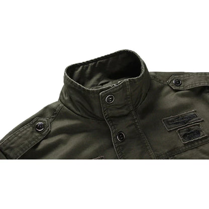 Veste Field Jacket avec Col Montant et Poches Multiples pour Hommes | Idéal pour Saisons Intermédiaires