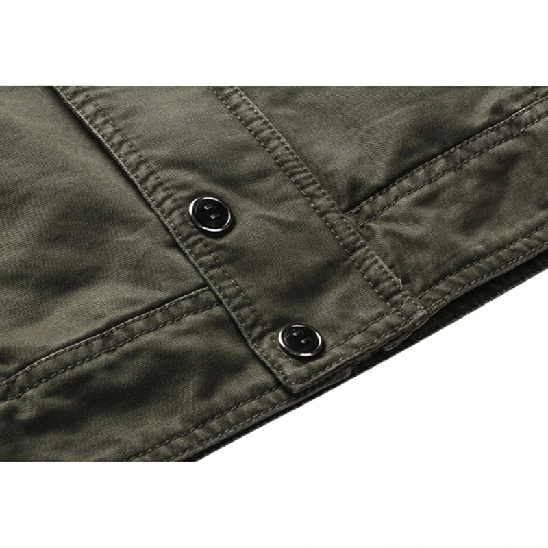 Veste Field Jacket avec Col Montant et Poches Multiples pour Hommes | Idéal pour Saisons Intermédiaires