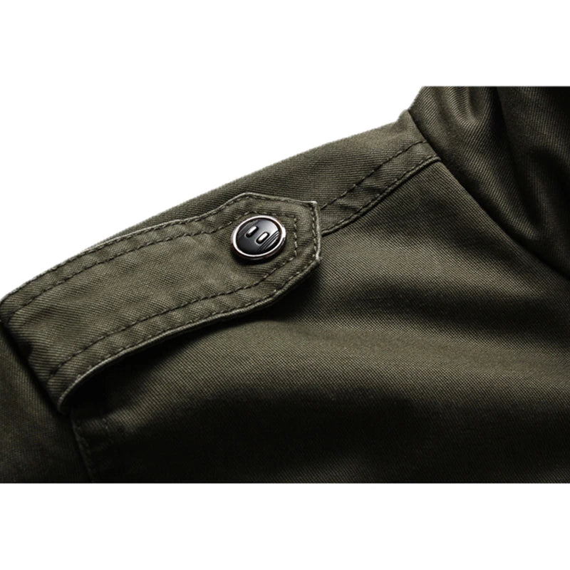 Veste Field Jacket avec Col Montant et Poches Multiples pour Hommes | Idéal pour Saisons Intermédiaires