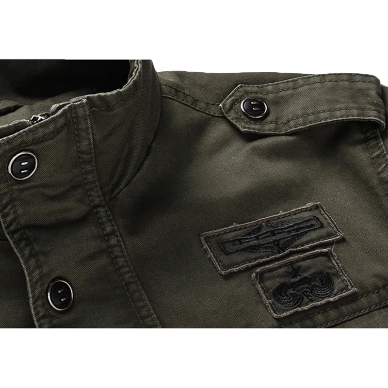 Veste Field Jacket avec Col Montant et Poches Multiples pour Hommes | Idéal pour Saisons Intermédiaires