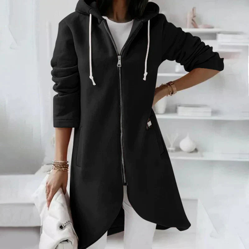 Sweat À Capuche Long Zippé Avec Coupe Standard Pour Femme | Idéal Pour Un Usage Quotidien