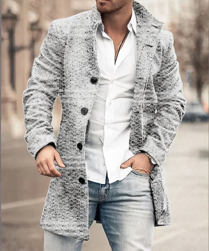 Trench-Coat Long Avec Col En V Pour Homme | Idéal Pour La Mi-Saison