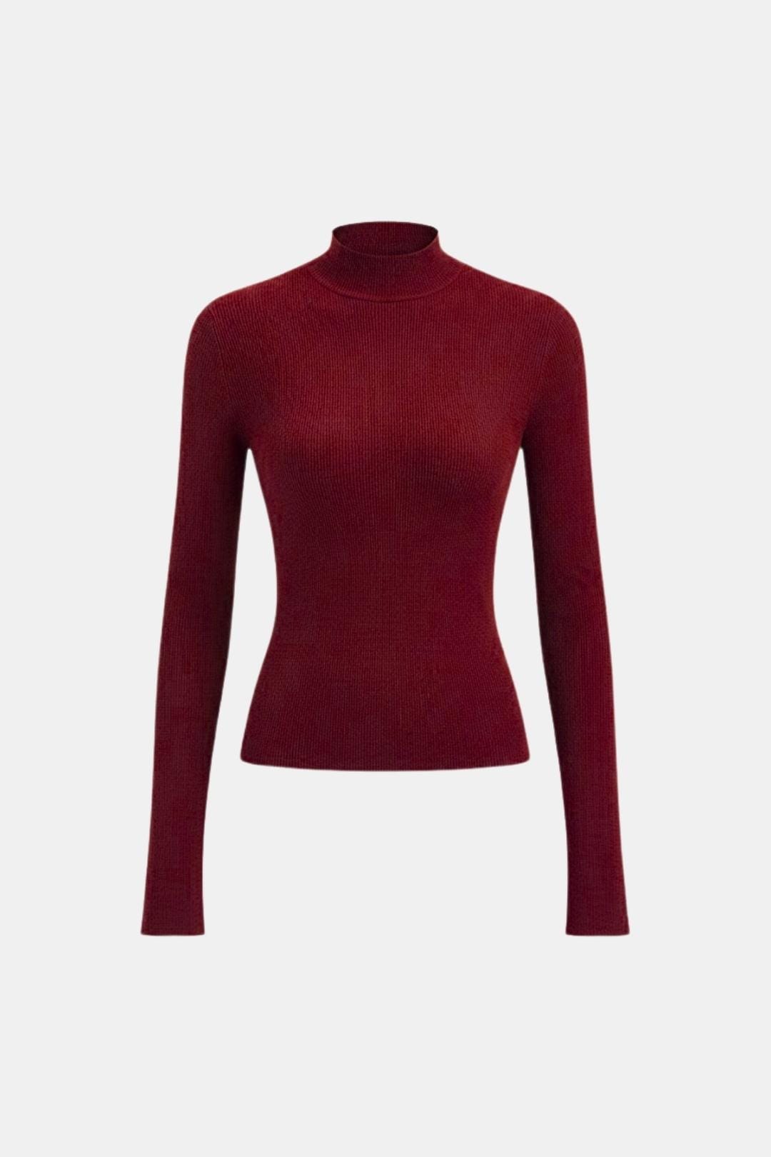 Top En Maille Avec Col Montant Et Manches Longues Pour Femme | Idéal Pour Usage Quotidien