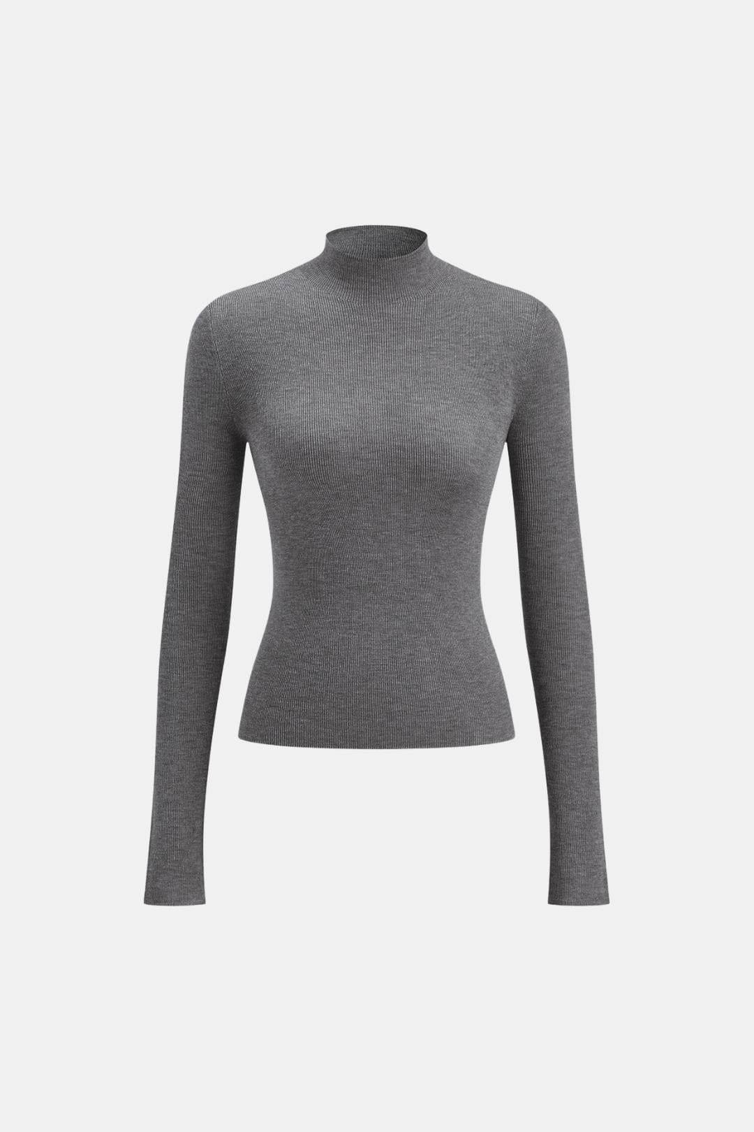 Top En Maille Avec Col Montant Et Manches Longues Pour Femme | Idéal Pour Usage Quotidien