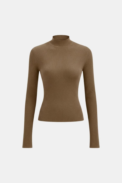 Top En Maille Avec Col Montant Et Manches Longues Pour Femme | Idéal Pour Usage Quotidien