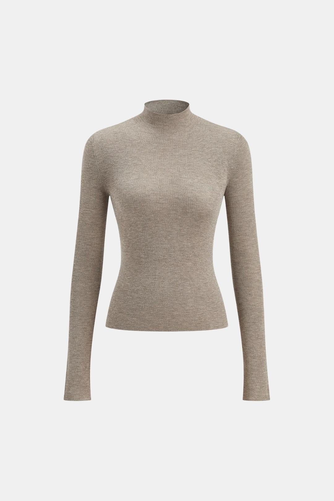 Top En Maille Avec Col Montant Et Manches Longues Pour Femme | Idéal Pour Usage Quotidien