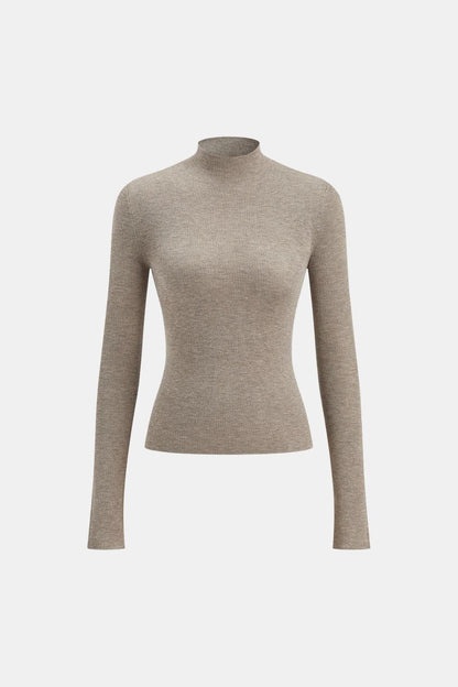 Top En Maille Avec Col Montant Et Manches Longues Pour Femme | Idéal Pour Usage Quotidien